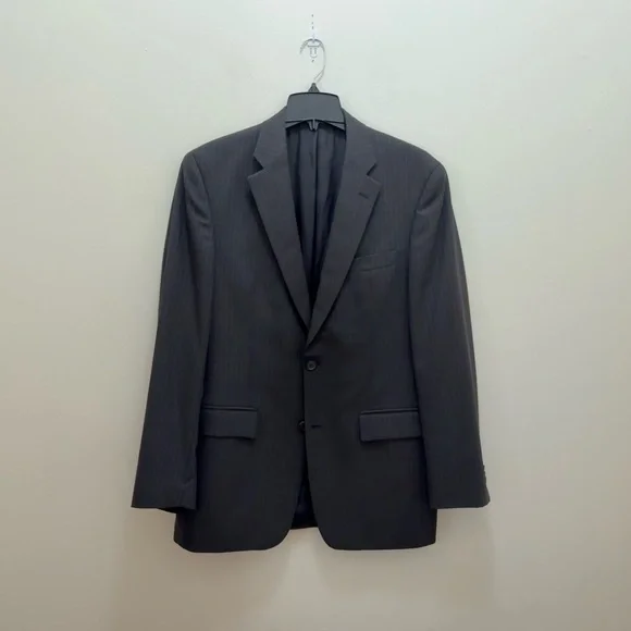 John Varvatos Gray Pinstripe Worsted Wool Sullivan Suit Jacket Blazer Size 40R/M